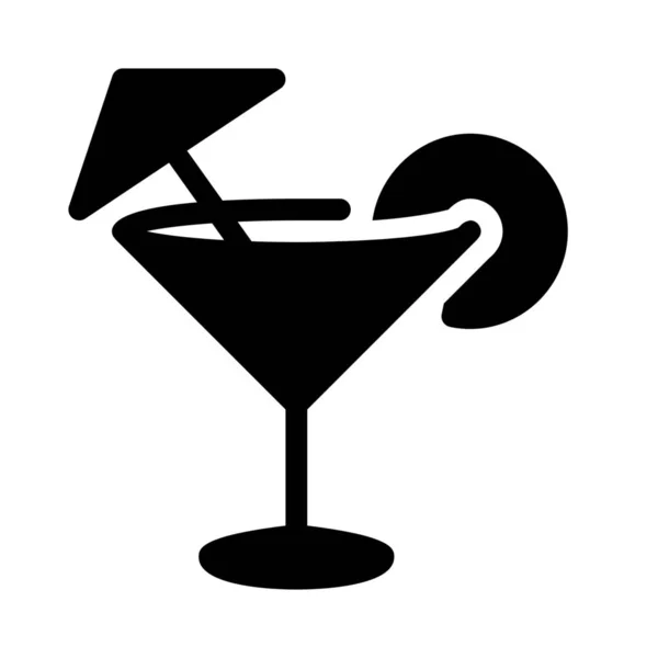 Ícone Ilustração Vetorial Simples Cocktail —  Vetores de Stock