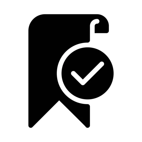 Simple Icono Ilustración Vectorial Hecho Verificado Marcador — Vector de stock