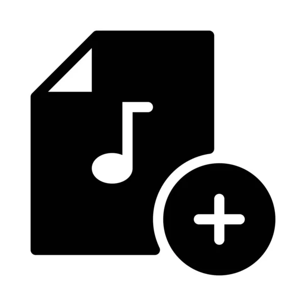 Añadir Icono Archivo Música Aislado Blanco — Vector de stock