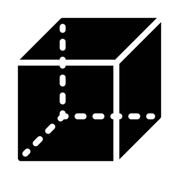 Icono Ilustración Vectorial Simple Forma Cúbica Isométrica — Vector de stock