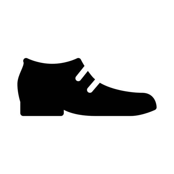 Men Formal Shoe Simple Black Line Illustration White Background — Stock Vector