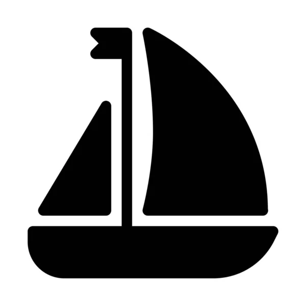 Ilustração Vetorial Simples Sailboat Yatch — Vetor de Stock