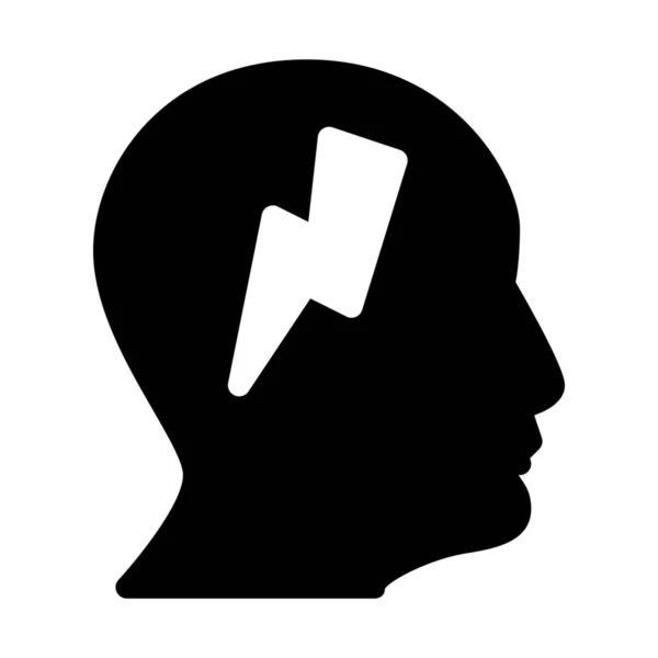 白い背景に分離されたユーザー脳力 — ストックベクタ