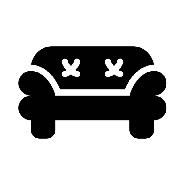 Eenvoudige Vector Afbeelding Icoon Van Couch Comfortstoel — Stockvector