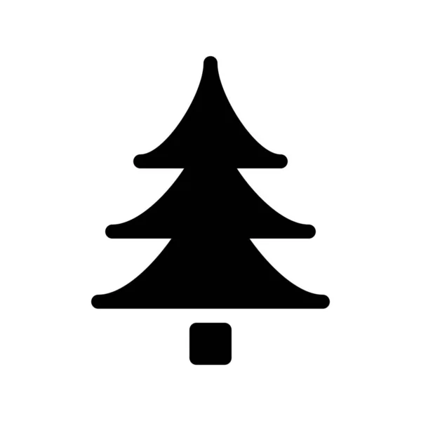 Pine Kerstboom Witte Achtergrond — Stockvector