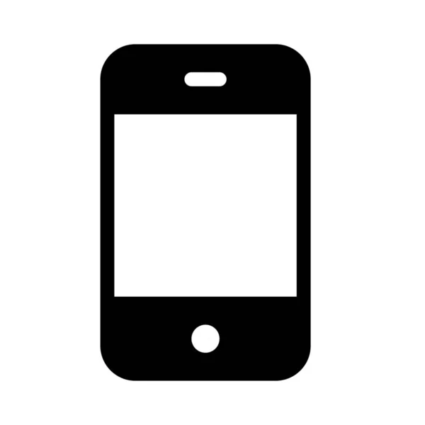 Mobiele Smartphone Eenvoudige Zwarte Lijn Illustratie Witte Achtergrond — Stockvector