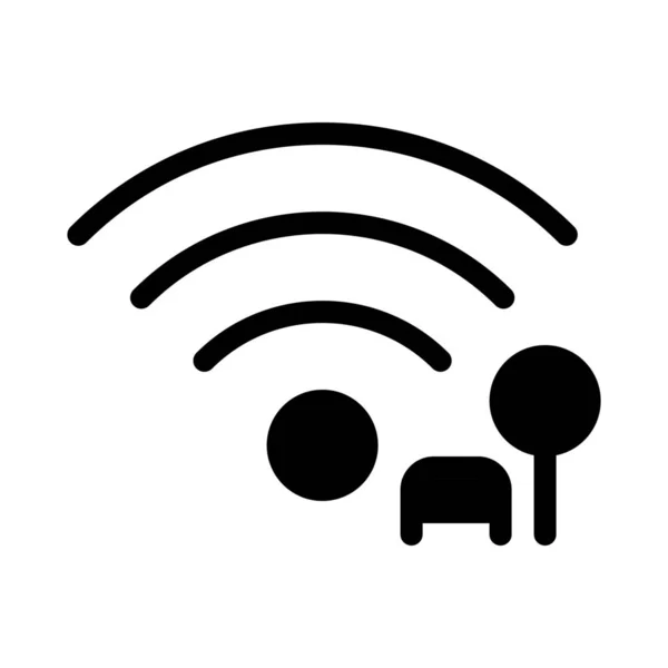 Rete Wireless Pubblica Isolata Sfondo Bianco — Vettoriale Stock