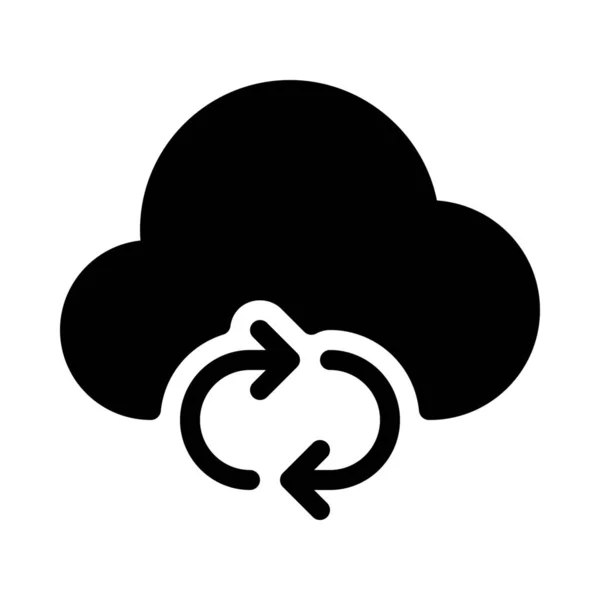Einfache Vektorillustration Der Sync Cloud Taste — Stockvektor