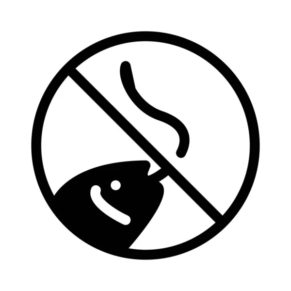 Kein Fischereigebiet Einfache Abbildung Schwarzer Linien Auf Weißem Hintergrund — Stockvektor