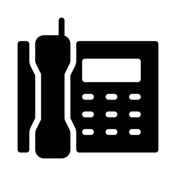 Trådlös Eller Trådlös Telefon Isolerad Vit Bakgrund — Stock vektor