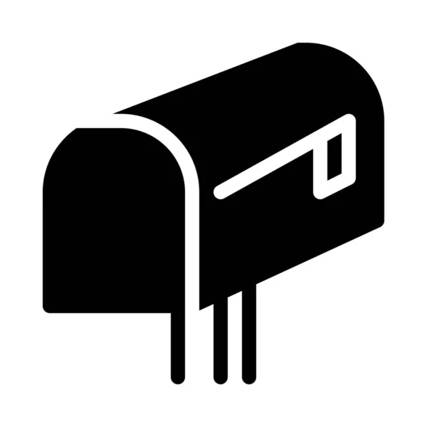 Obytné Poštovní Box Ilustrace Jednoduchou Černou Čáru Bílém Pozadí — Stockový vektor