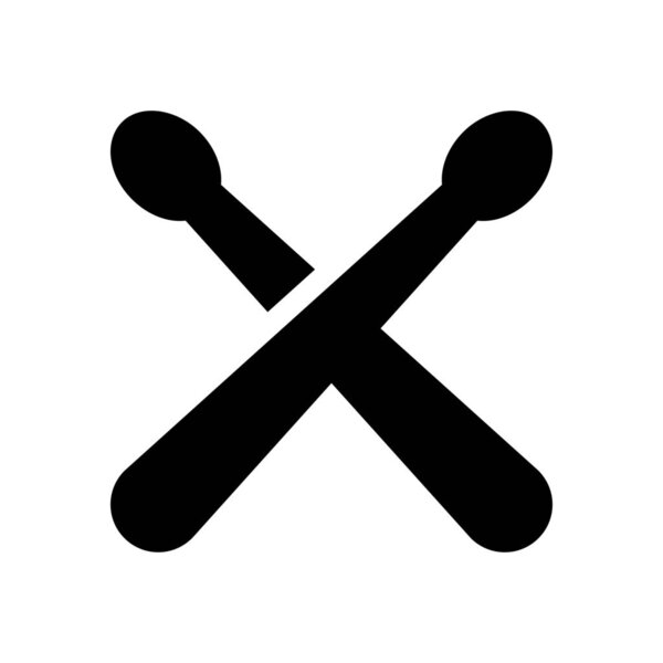 Drum Sticks Pair  icon isolated on white 