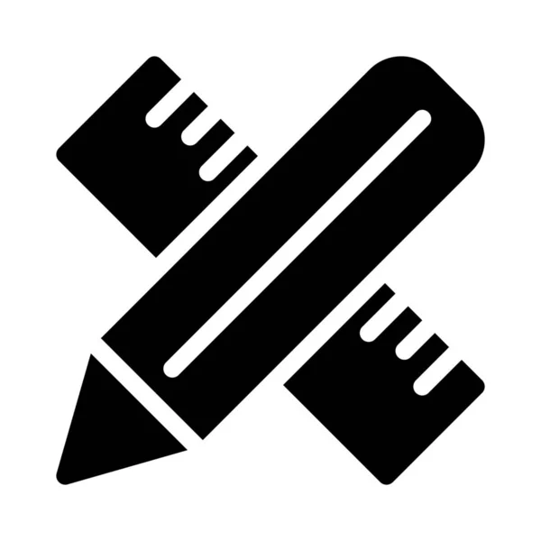 鉛筆と白い背景で隔離の定規 — ストックベクタ