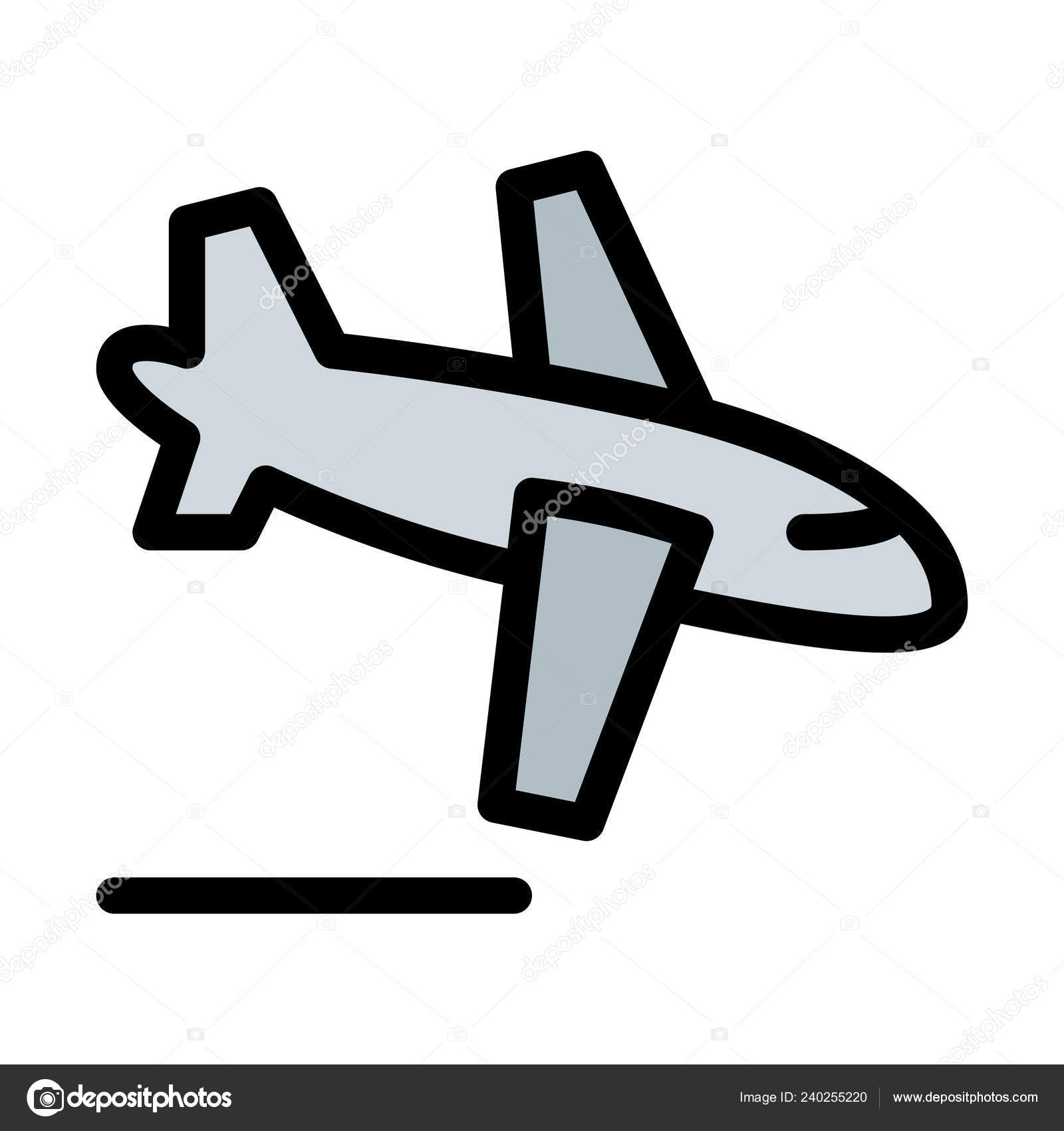 Landing Plane Flight Simple Icon Stock Vector by ©get4net 240255220, image size:1600x1700