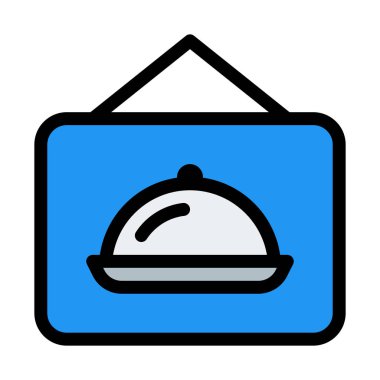 Akşam yemeği basit vektör simgesi yerleştir