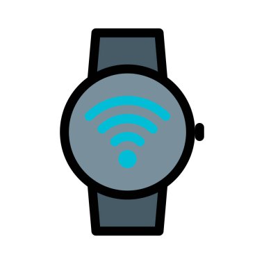 SmartWatch Wifi bağlantı beyaz arka plan üzerinde izole