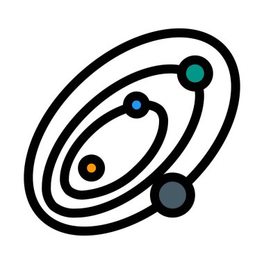 Gezegenler Güneş sistemi, basit soyut vektör çizim 