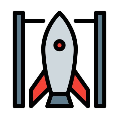 Roket İstasyonu Site, basit soyut vektör çizim 