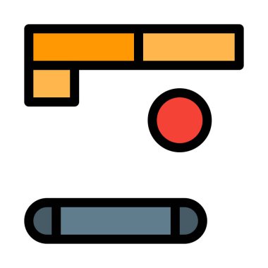 Breakout oyun vektör çizim beyaz arka plan üzerinde
