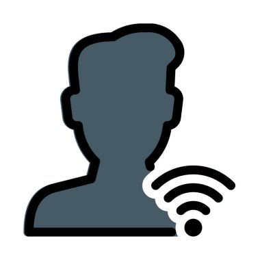 Kullanıcı Wifi beyaz arka plan üzerinde izole sinyalleri