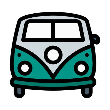 Mini otobüs araç, vektör çizim