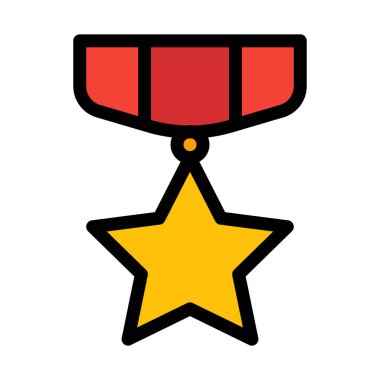 Başarı yıldızı madalya vektör çizim 