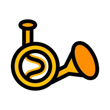 Fransız kornosu müzik enstrümanı basit vektör çizim