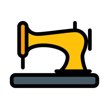 Eski dikiş makinesi, basit soyut vektör çizim 