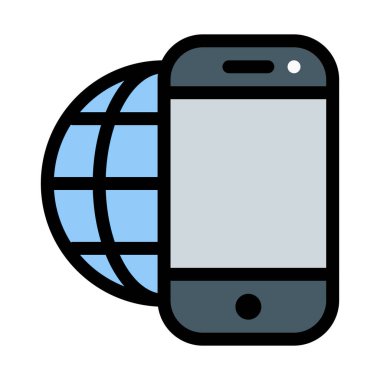 Küresel mobil ağ vektör çizim