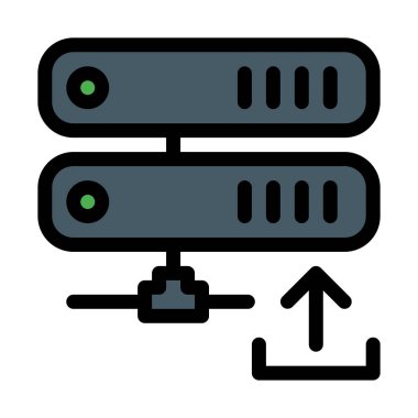 Sunucu Upload sembolü, basit soyut vektör çizim 