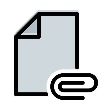 Belge dosya eki vektör çizim beyaz arka plan üzerinde