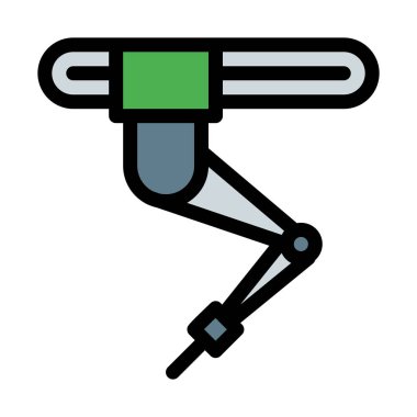 beyaz zemin üzerine montaj hattı robot vektör çizim