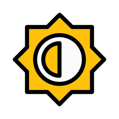 Beyaz arka plan üzerinde kamera parlaklık düzeyi vektör çizim