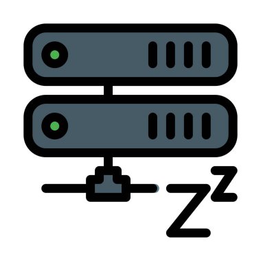 Sunucu uyku modu, basit soyut vektör çizim 