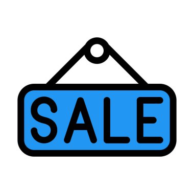 Satılık asılı beyaz arka plan üzerinde izole tabela