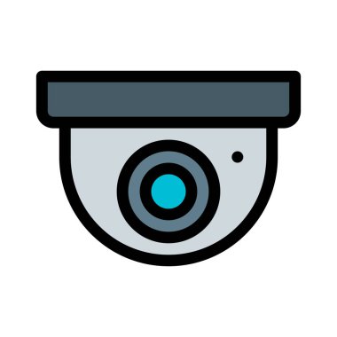 Dome güvenlik kamerası, basit soyut vektör çizim 