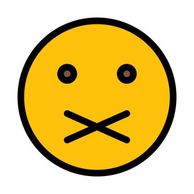 Ağız kapalı beyaz arka plan üzerinde izole Smiley