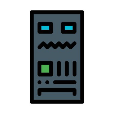 Retro robot makine, basit soyut vektör çizim 