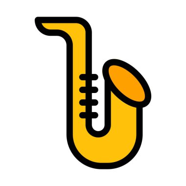 Saksafon müzik enstrümanı, basit soyut vektör çizim 