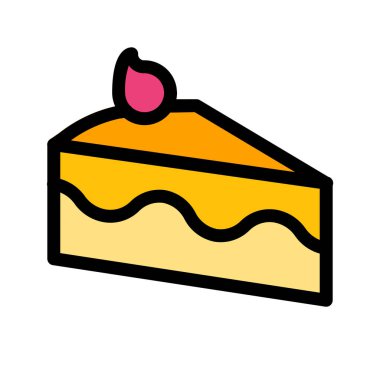 neşeli pasta dilimi, vektör çizim