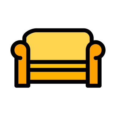 Kanepe ev mobilya vektör çizim beyaz arka plan üzerinde