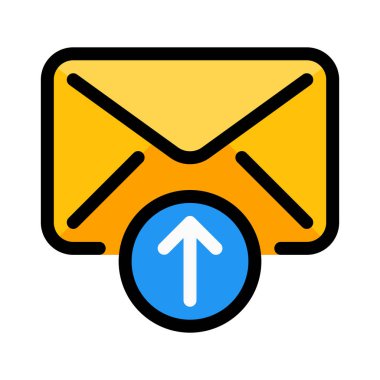 Taslak e-posta veya giden kutusu, basit soyut vektör çizim 