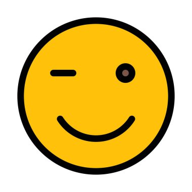 İfade yüz, vektör çizim wink