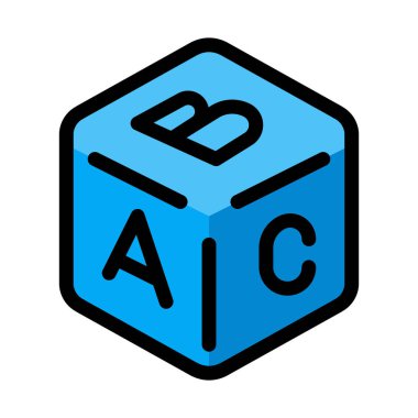 Alfabe oyuncak küp vektör çizim 