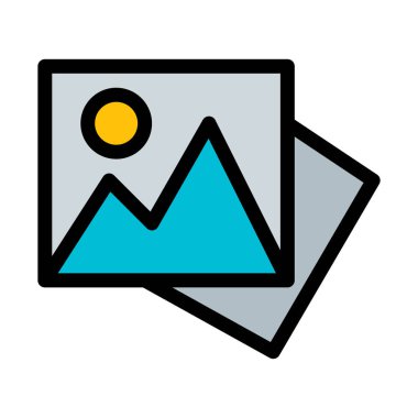 Resim galerisi simge vektör çizim beyaz arka plan üzerinde