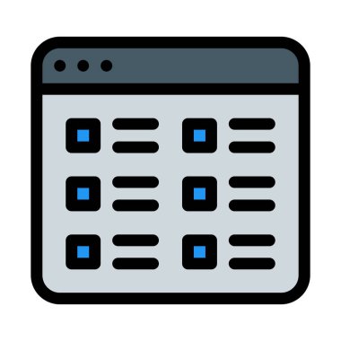 Web içerik görünümü vektör çizim beyaz arka plan üzerinde