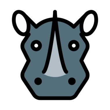 Gergedan veya gergedan, basit soyut vektör çizim 