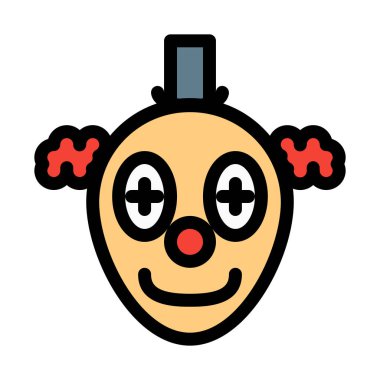 Beyaz arka plan üzerinde acayip komik palyaço vektör çizim