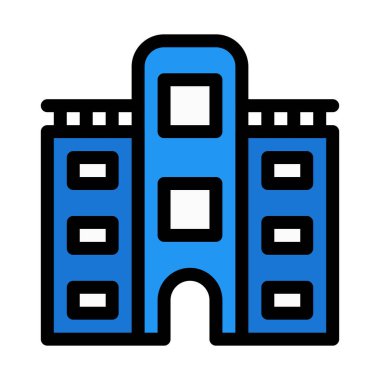 Çok katlı beyaz arka plan üzerinde izole Binası