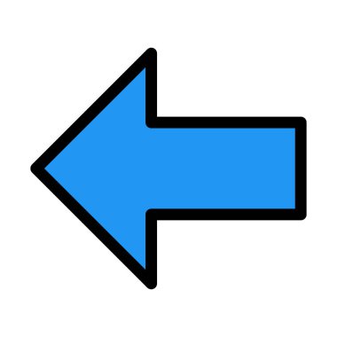 Sol ok beyaz arka plan üzerinde izole yan